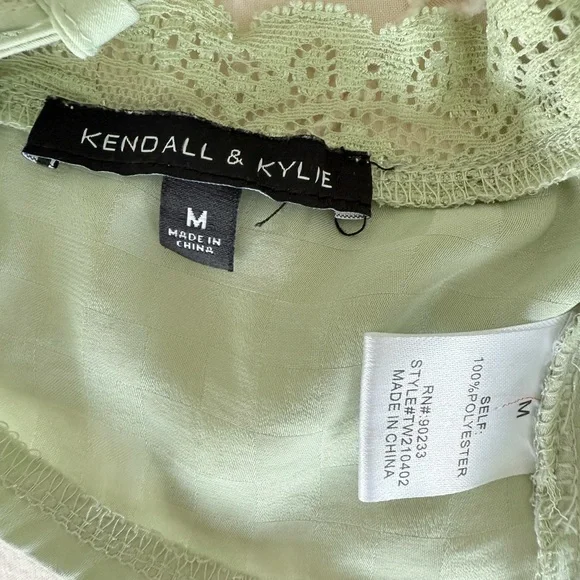 Sage Green Lace Trim Cami Top - Picture 7 of 7